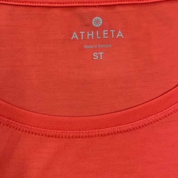Athleta Orange Studio Crop Crewneck Short Sleeve Tee in Size Small Tall - Picture 6 of 8